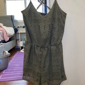 Olive strappy romper